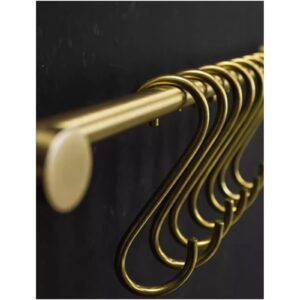 solid copper brass s hooks pan pot holder rack hooks hangers round-end s shaped hooks for hanging coffee mugs kitchenware pots utensils rail jeans pants clothes bags closet towels plants flower