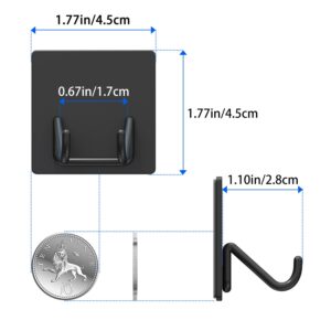 jockcaras Adhesive Towel Hooks Heavy Duty: Wall Hanging Shower Hook for Bathroom - Black Sticky Kitchen Hook - Door Towel Hook, 4 Pcs