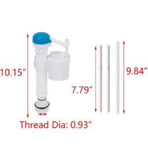 T Tulead Toilet Repair Kit Flush Valve Replacement Parts Flush Valve 8.27-Inch Height, G15/16" Fill Valve Thread, Dual Flush Valve