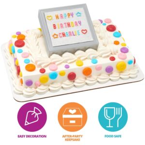 DecoSet® Celebration Letter Board Cake Topper, Cake Decoration With Shaped Box and Customizable Message Board, For Birthday, Graduation, And Celebration, Food Safe