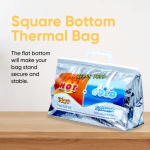 Superio Hot and Cold Insulated Bags for Food Delivery, Grocery Shopping Bags, Food Storage for Hot and Frozen Food for Travel, Disposable Cooler Bag, Reinforced Thermal Lunch Bag (4, 13"x5.5"x8.5")