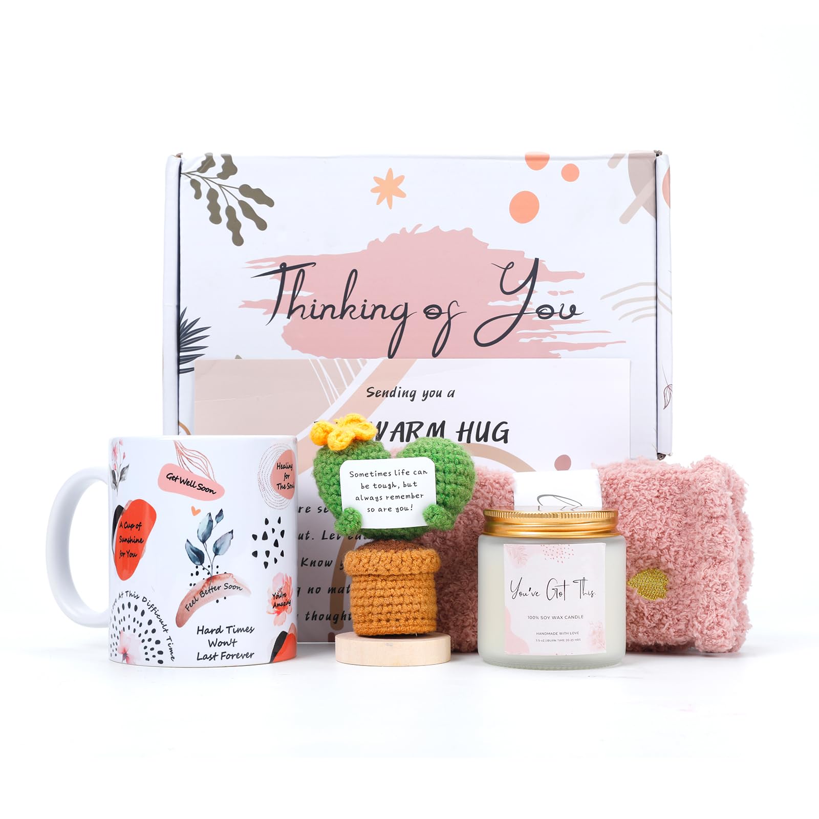 Get-Well Soon Gift Baskets for Women - Thoughtful Comfort Gifts for After Surgery Recovery - Thinking of You Feel Better Care Packge for Sick Friends