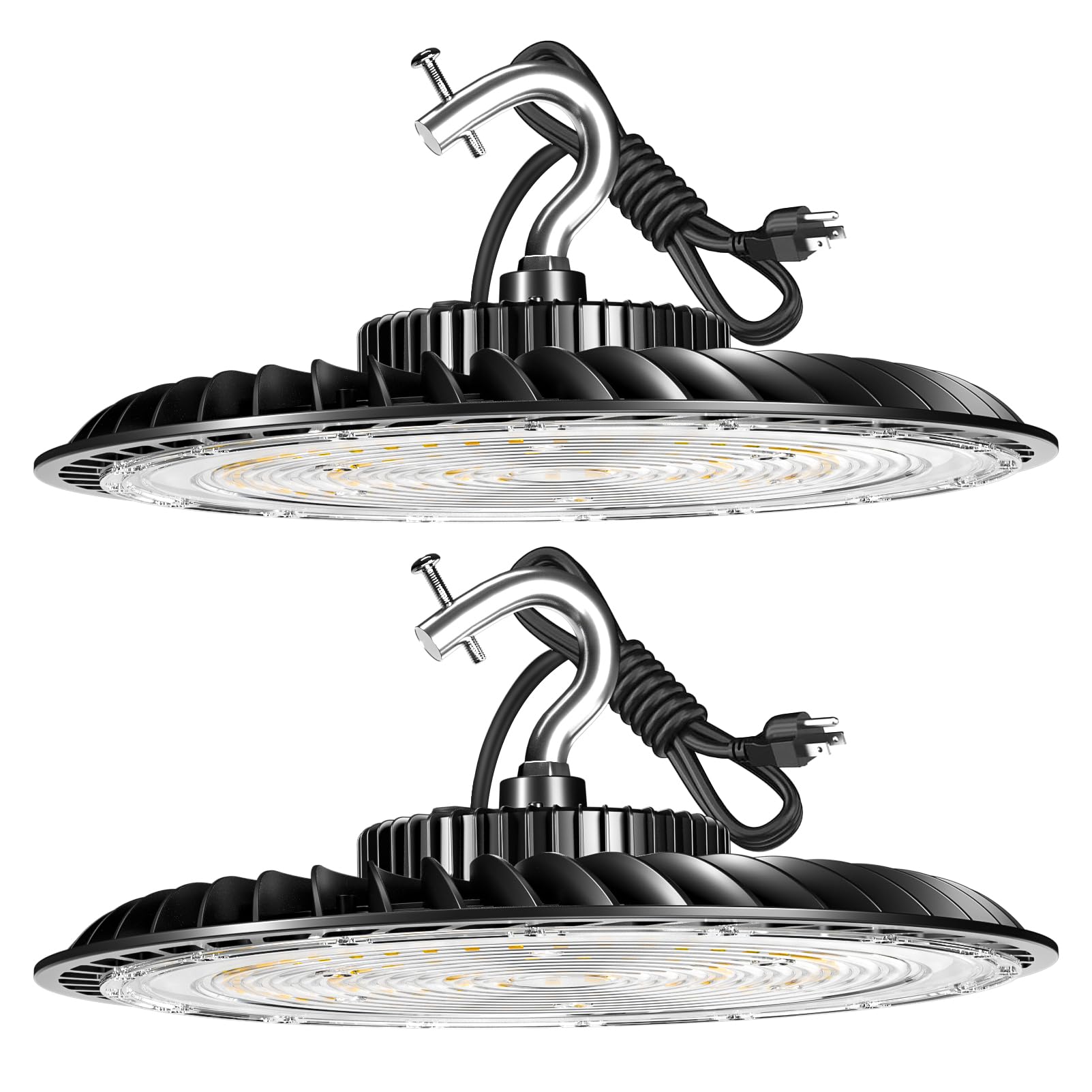 Lightdot 350W LED High Bay Light 52500lm (Eqv.1400W MH/HPS) LED High Bay Shop Light 5000K LED UFO High Bay for 30-55FT Height- 2Pack (Coverage:66~120ft at Height:30~55FT)