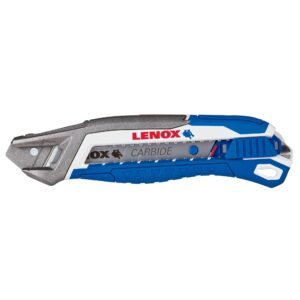 lenox tools ergonomic utility knife, fast snap with magnetic blade loading 18mm, slider integrated snapper knife (lxht10597)