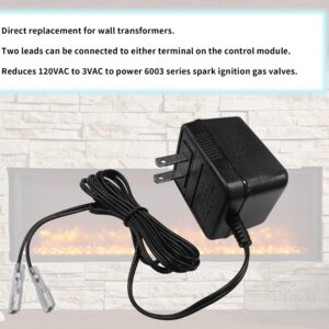 jiooyy 3V AC Power Adapter Compatible with Dexen Fireplace Electronic IPI Pilot Ignition Control Module 593-593, 593-593A, AC593, W707-0002, SRV593-593, 351, HPC351