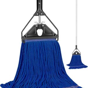 Heavy Duty Commercial Cotton Mop for Floor Cleaning, Looped-End Industrial String Wet Mop with Long Handle for Home,Garage,Office, Workshop, Warehouse-SOBONNE