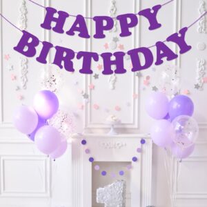 Purple Happy Birthday Banner Birthday Party Decorations Birthday Sign Birthday Backdrop Party Supplies Happy Birthday Bunting Banner for Kids Adults