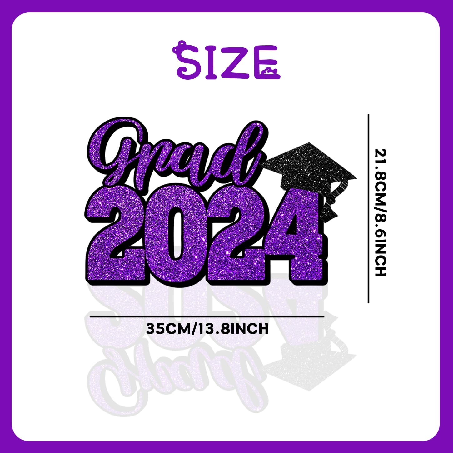 GPWXYYY Purple Graduation Sign Graduation Photo Booth Prop Party Decorations Class of 2024 Wood Cutout Sign Graduation Wooden Sign Decor for Grad 2024 Graduation Party Decorations