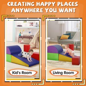 Pazidom Couch Nugget Couch, Play Couch for Kids, Colorful Toddler Couch, 5 Piece Climbing Toys, Soft and Safe for Baby/Kids Indoor