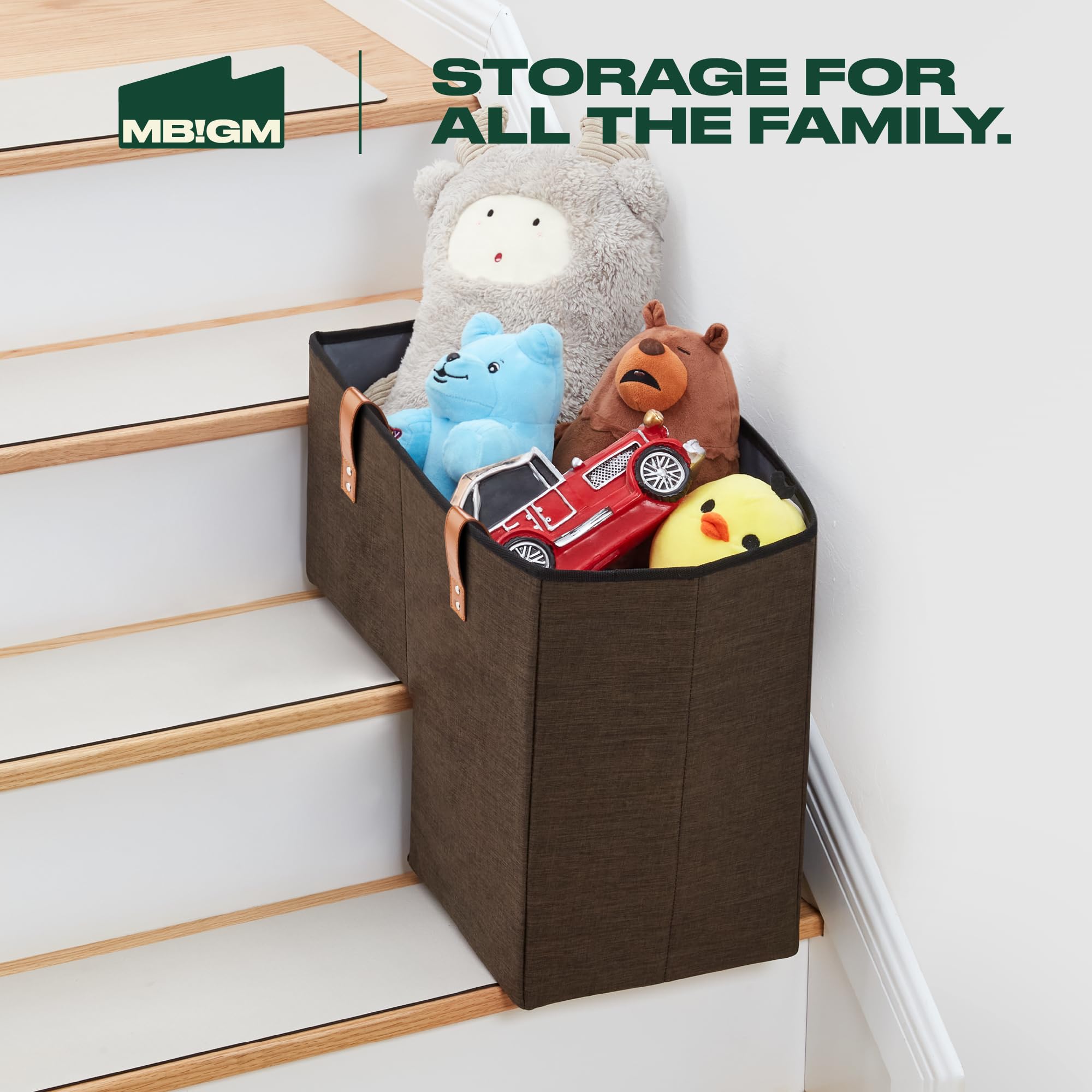 MBIGM Stairs Basket - Multi-Functional Basket for Carpeted and Wooden Stairs - Perfect Staircase Organizer with Handles for Laundry, Shoes, and More!