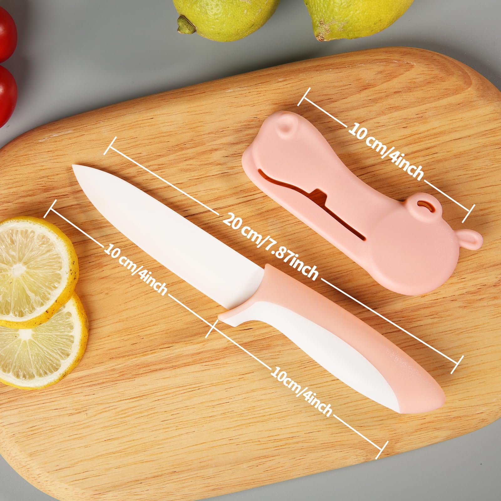 YSTKC Ceramic Fruit Knife 4 Inch Ceramic Knife Kitchen Pink Ceramic Knife Sharp Ceramic Paring Knife with Handle for Mother's Day Father's Day Christmas Wedding Gifts Birthday Gifts Thanksgiving