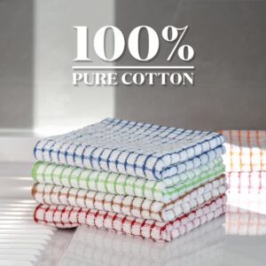 ZHMZ 100% Cotton Kitchen Dish Towels, 16 Inch x 25 Inch Absorbent Dish Cloths 6 Pack Kitchen Towels, for Drying Dishes and Table