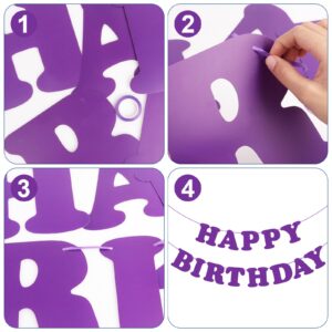 Purple Happy Birthday Banner Birthday Party Decorations Birthday Sign Birthday Backdrop Party Supplies Happy Birthday Bunting Banner for Kids Adults