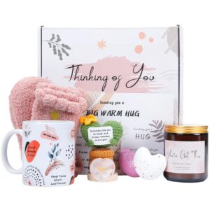 thinking of you gifts for women - get well care package gift baskets after surgery - sending hug comfort encouragement for sick loss tough time