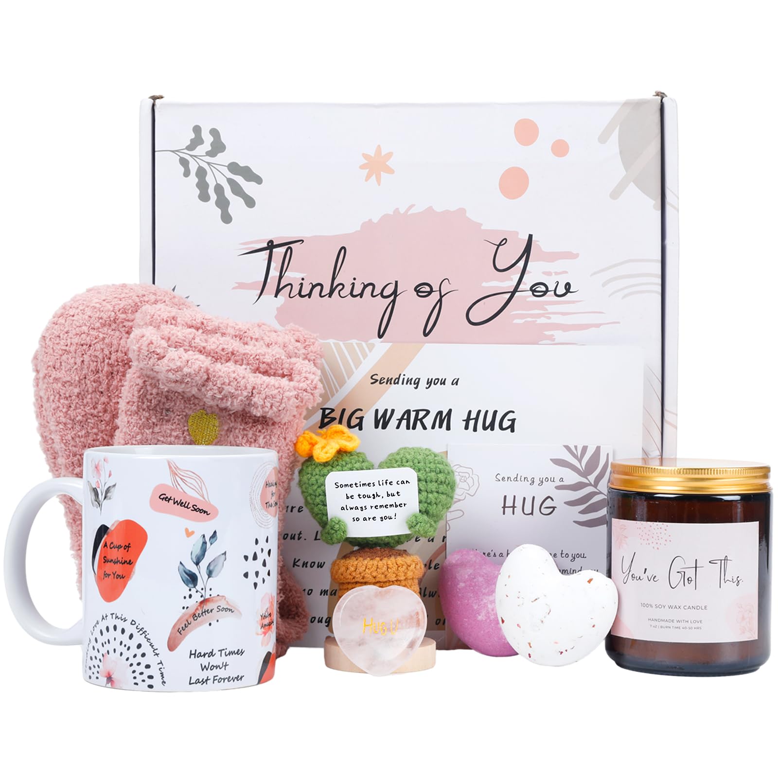 Thinking of You Gifts for Women - Get Well Care Package Gift Baskets After Surgery - Sending Hug Comfort Encouragement for Sick Loss Tough Time