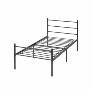 topfresh 14 Inch Twin Size Bed Frame with Headboard Heavy Duty Metal Platform Bed Frame Mattress Foundation Underbed Storage No Box Spring Needed Noise Free Foldable Bed Frame Black Sturdy Steel