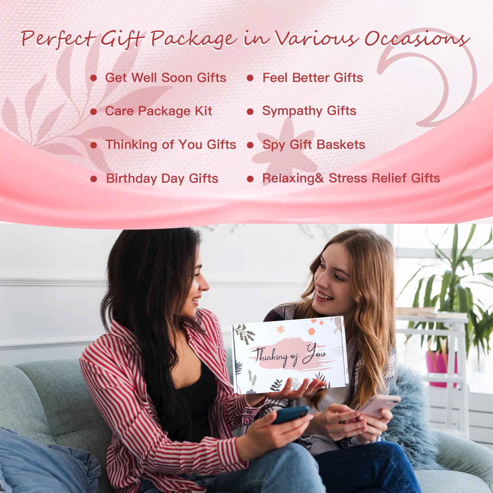 Get-Well Soon Gift Baskets for Women - Thoughtful Comfort Gifts for After Surgery Recovery - Thinking of You Feel Better Care Packge for Sick Friends