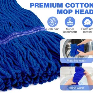 Heavy Duty Commercial Cotton Mop for Floor Cleaning, Looped-End Industrial String Wet Mop with Long Handle for Home,Garage,Office, Workshop, Warehouse-SOBONNE