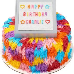 DecoSet® Celebration Letter Board Cake Topper, Cake Decoration With Shaped Box and Customizable Message Board, For Birthday, Graduation, And Celebration, Food Safe