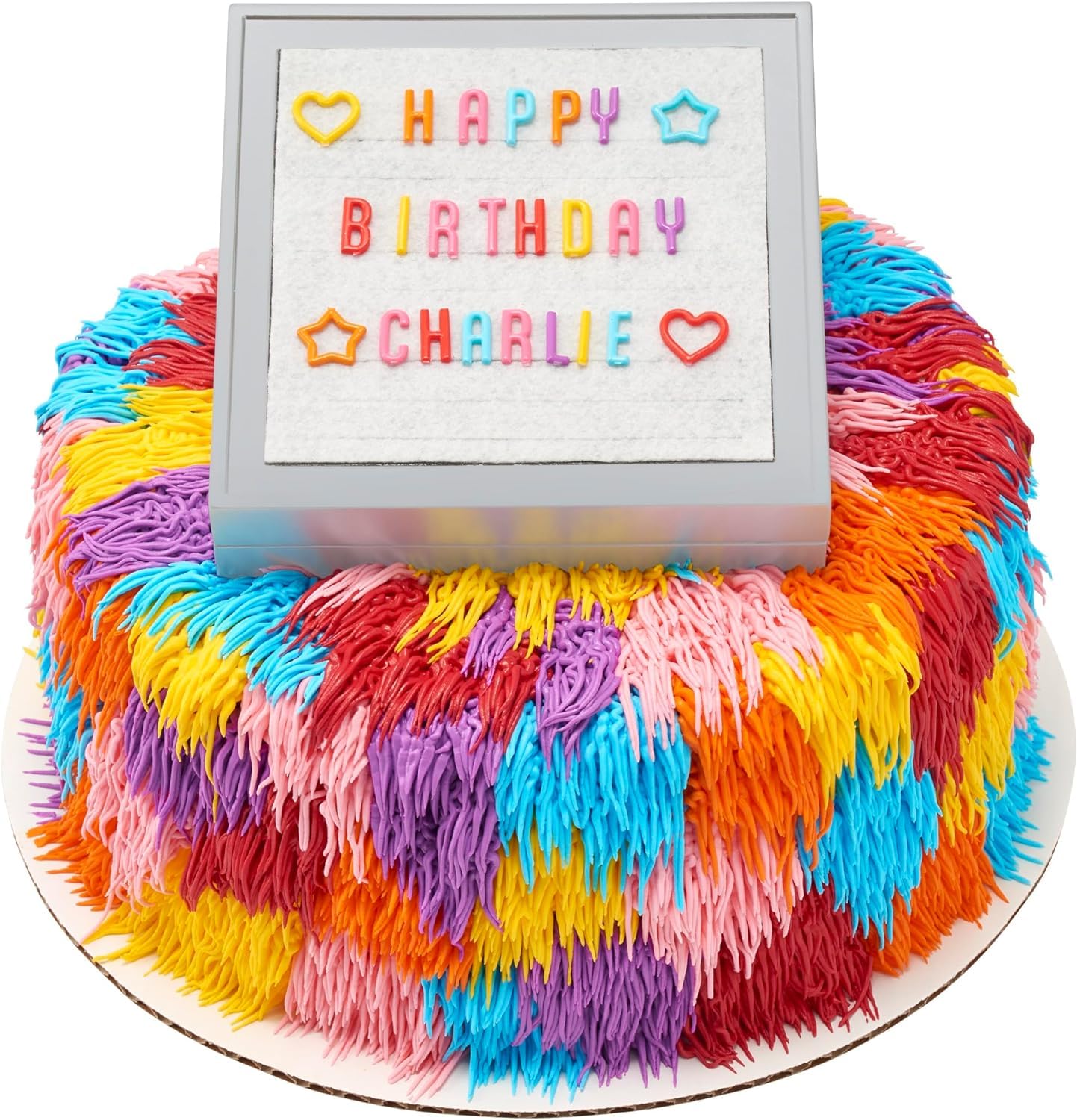 DecoSet® Celebration Letter Board Cake Topper, Cake Decoration With Shaped Box and Customizable Message Board, For Birthday, Graduation, And Celebration, Food Safe