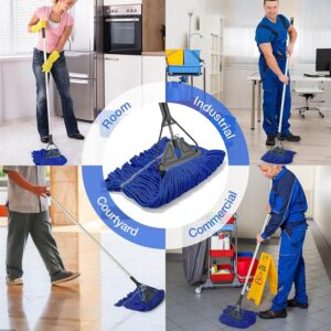 Heavy Duty Commercial Cotton Mop for Floor Cleaning, Looped-End Industrial String Wet Mop with Long Handle for Home,Garage,Office, Workshop, Warehouse-SOBONNE