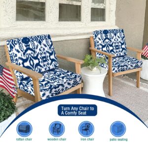 PRIMEPATIO 19x19 Outdoor Cushions Patio Furniture Cushion Set, Deep Seat Patio Chair Cushion & Foam Back Cushion, Outside Couch Sofa Replacement Cushions, Waterproof Outdoor Seat Cushions (Navy)