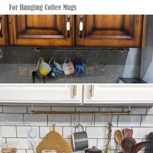 Solid Copper Brass S Hooks Pan Pot Holder Rack Hooks Hangers Round-End S Shaped Hooks for Hanging Coffee Mugs Kitchenware Pots Utensils Rail Jeans Pants Clothes Bags Closet Towels Plants Flower