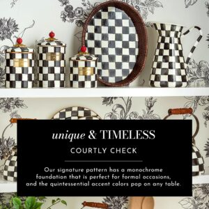 MACKENZIE-CHILDS Cheese Course, Cute Cheese Board and Serving Board for Charcuterie, Black-and-White Courtly Check