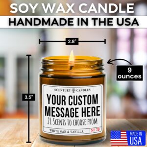 Create Your Own Custom Candle | 21 Scents To Choose From | Personalized Funny Gifts Customized, Birthday Gift Ideas For Women Men, Handmade In The USA