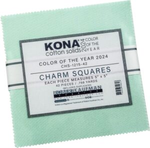 kona cotton solids color of the year 2024 julep 42 5" charm squares robert kaufman chs-1215-42