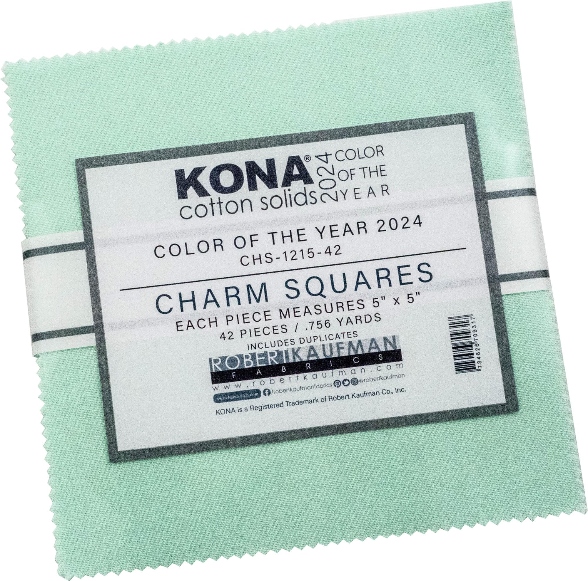 Kona Cotton Solids Color of The Year 2024 Julep 42 5" Charm Squares Robert Kaufman CHS-1215-42