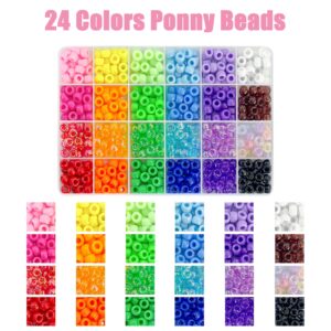 YMSDZHL 1000PCS Bracelet Making Kit, Friendship Jewelry Necklace Bracelet kit 24 Colors 9mm Pony Beads for Bracelet Making Beads, Letter Bead for Jewelry Making, DIY Crafts Gifts for Girls Adults