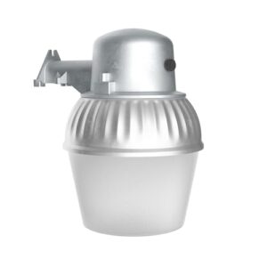 lithonia lighting oals10 outdoor led area light with photocell dusk-to-dawn, gray