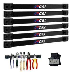 magnetic storage organizer tool holder, magnetic tool holder strip, 6-pack magnetic tool bar,1-pack wrist magnetic holder for garage,shop and kitchen | garage wall mount rack- mounting screws included