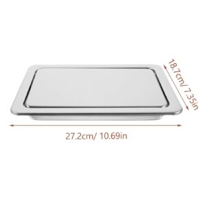 Ciieeo Trash Grommet for Kitchen Countertop with Auto Cover Built-in Stainless Steel Grommets Garbage Can Door Cover Rectangle Swing Flap Trash Bin Lid B