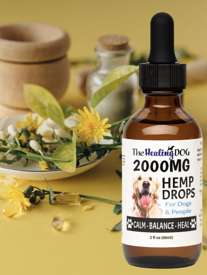 The Healing Dog: Hemp Drops for Dogs & People - 2000mg