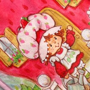 Strawberry Shortcake Berry Playhouse Plush Travel Throw Blanket - Measures 40 x 50 Inches - Kids Super Soft Lightweight Bedding