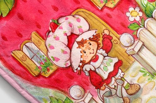 Strawberry Shortcake Berry Playhouse Plush Travel Throw Blanket - Measures 40 x 50 Inches - Kids Super Soft Lightweight Bedding