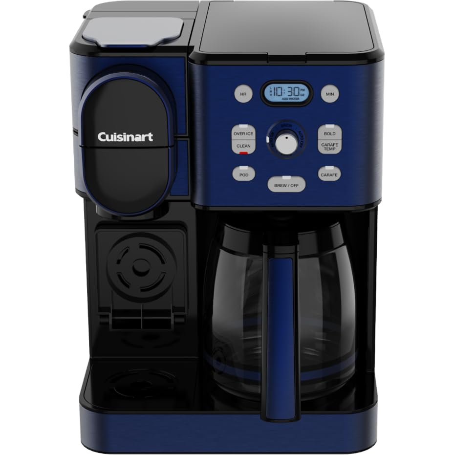 Cuisinart SS-16 Coffee Center 2-in-1 Coffeemaker and Single Serve Combo Brewer, Navy Blue Bundle with 1 Year CPS Enhanced Protection Pack