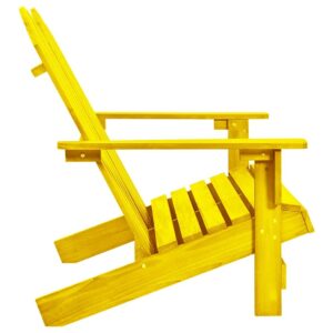 vidaXL Solid Fir Wood 2-Seater Adirondack Chair - Yellow Sturdy and Comfortable Patio Furniture for Garden and Outdoor Spaces