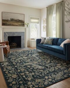 loloi rifle paper co. x laurel navy 9'-2" x 12'-2" area rug