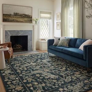 Loloi Rifle Paper Co. x Laurel Navy 9'-2" x 12'-2" Area Rug