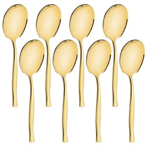 taysisiter 8 pieces stainless steel serving spoon, gold buffet serving spoons