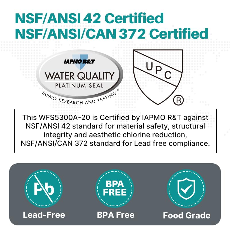 ICEPURE Under Sink Drinking Water Filter System, 5 Years or 40000 Gallons Ultra High Capacity NSF/ANSI 42 Certified, Direct Connect Under Counter, 0.5 Micron Removes 99.99% Chlorine, Heavy Metals