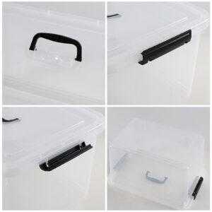 Doryh Pack of 4 Latch Storage Box, 17.5 L Clear Container Box with Handle