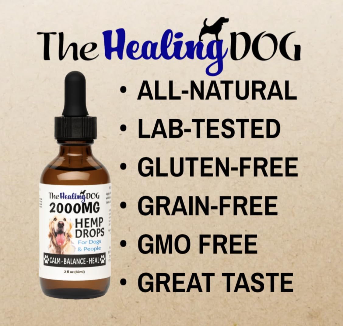 The Healing Dog: Hemp Drops for Dogs & People - 2000mg