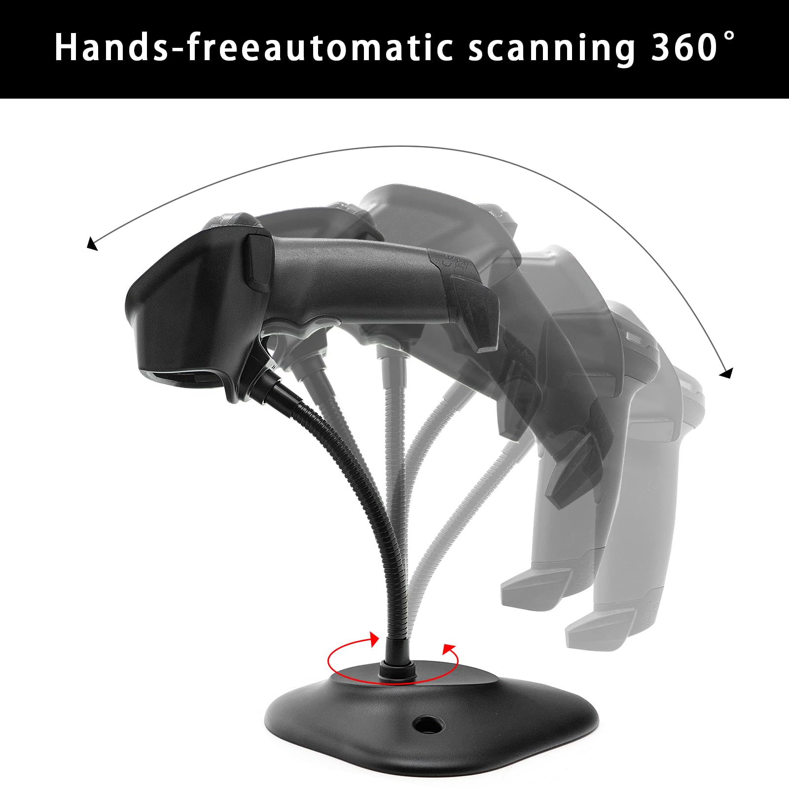 Universal Barcode Scanner Holder Compatible with Zebra Symbol DS4308, DS2208, DS2278, DS4608, DS8108 - PN: 20-71043-04R, Versatile Scanner Stand for Multiple Models