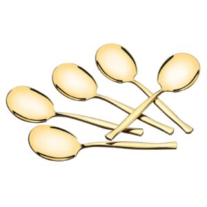 Taysisiter 8 Pieces Stainless Steel Serving Spoon, Gold Buffet Serving Spoons