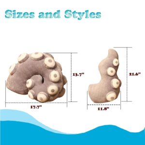 Yoholto Octopus Tentacles Plush Pillow, Tentacles Stuffed Animal, Interesting Plush Gift for Kids Adults(17.7 * 13.7in,Gray)