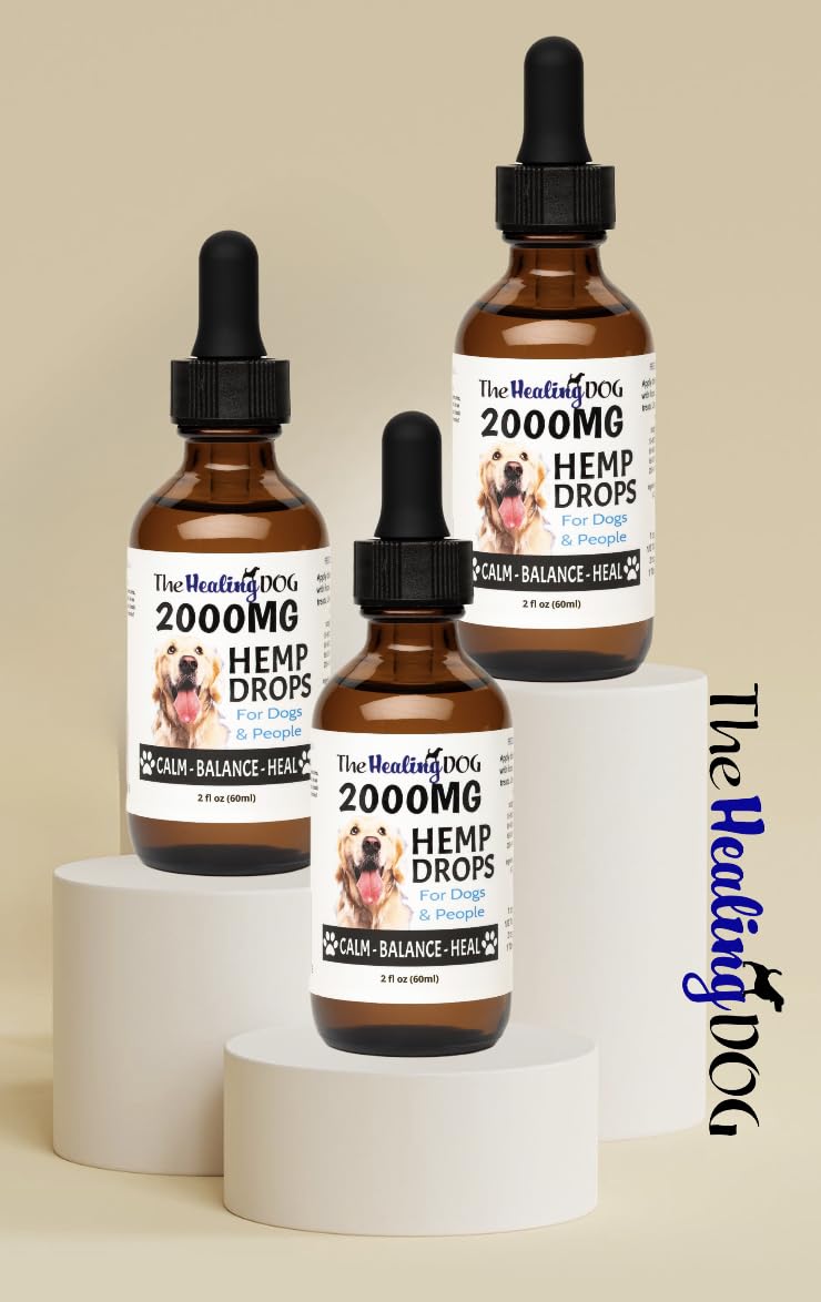 The Healing Dog: Hemp Drops for Dogs & People - 2000mg